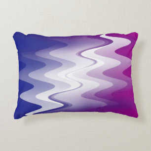 Blue purple white decorative cushion