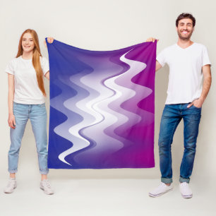 Blue purple white fleece blanket