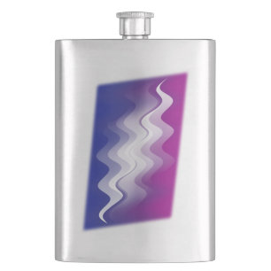 Blue purple white hip flask