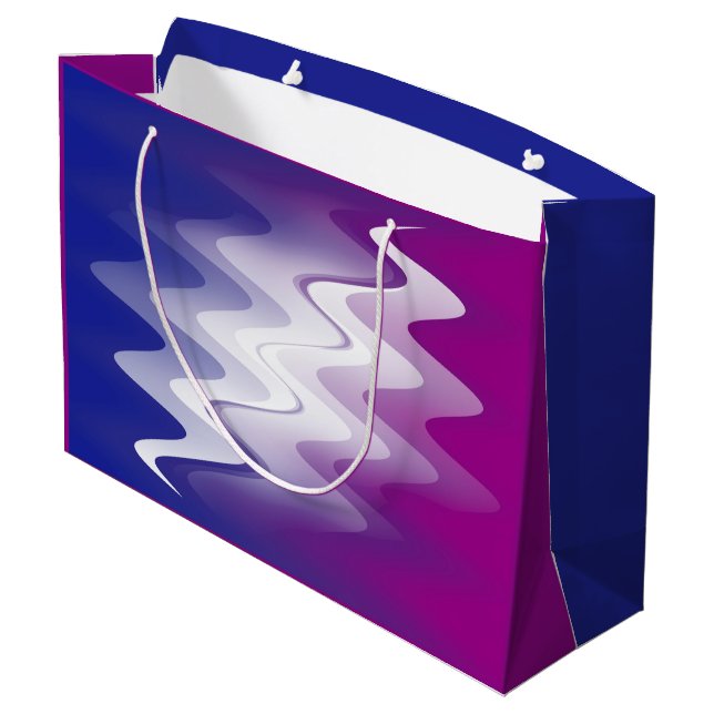 Blue purple white large gift bag (Back Angled)