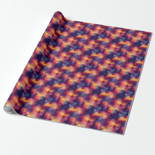 Blue/Purple/Yellow Abstract Paint Wrapping Paper