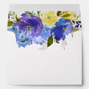 Blue Purple & Yellow Floral Envelope