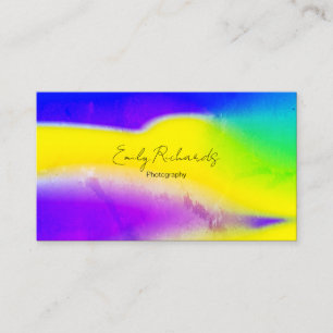 Blue Purple Yellow Unique Creative Photography Business Card