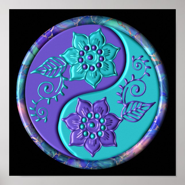 Blue & Purple Yin Yang Poster (Front)