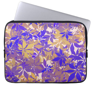 Blue Putple and Bronze Chestnut Leaves Laptop Sleeve
