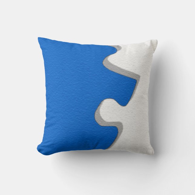 Blue Puzzle Piece Pillows (Front)
