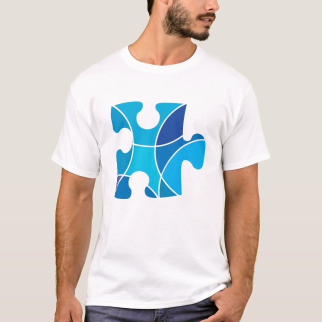 Blue puzzle piece T-Shirt (Front)