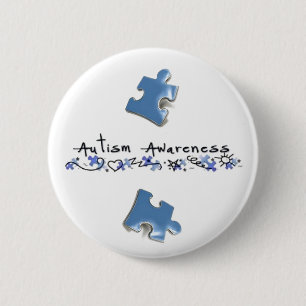 Blue Puzzle Pieces - Autism Awareness 6 Cm Round Badge