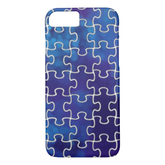blue puzzle pieces Case-Mate iPhone case (Back)