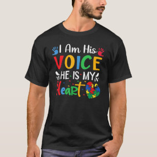 Blue Puzzle Ribbon Autistic Son Love Mum Autism Aw T-Shirt