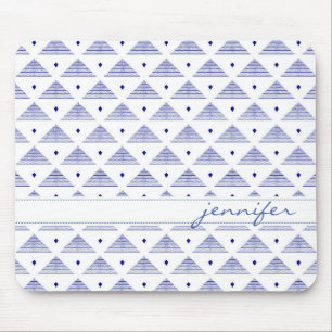Blue Pyramid Pattern Mouse Mat