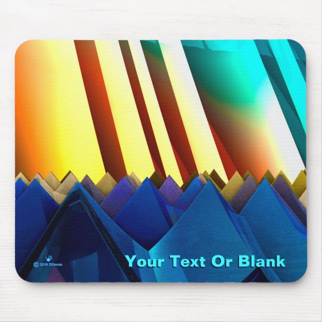 Blue Pyramids and Prism Mouse Mat (Front)