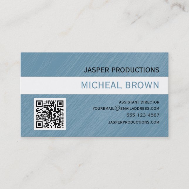 Blue QR Code Business Card (Front)