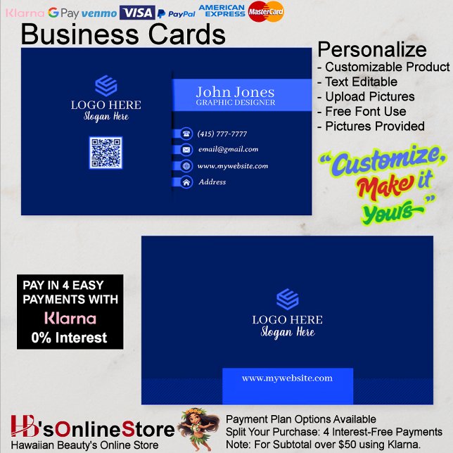 Blue QR Code Business Cards 21 Pack of 100 (Blue QR Code Business Cards 21 Pack of 100.)
