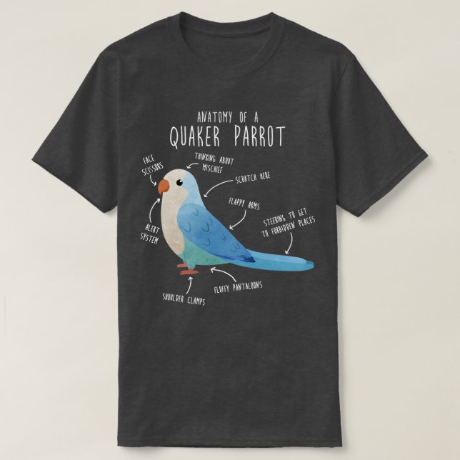 Blue Quaker Anatomy T-Shirt (Design Front)