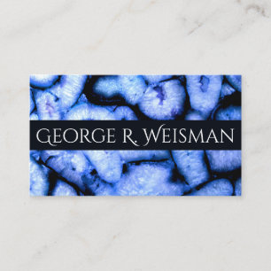 Blue Quartz Agate, blue Geodes, abstract pattern Business Card