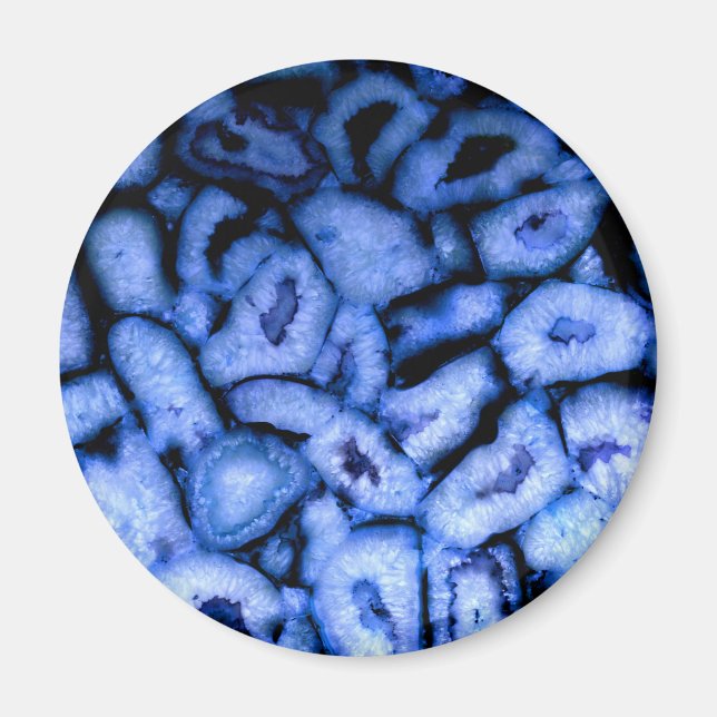 Blue Quartz Agate, blue Geodes, abstract pattern  Magnet (Front)