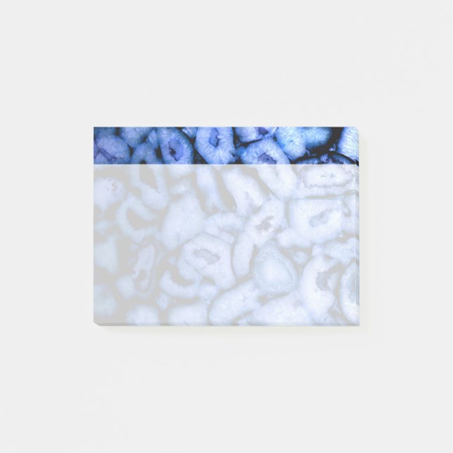 Blue Quartz Agate, blue Geodes, abstract pattern  Post-it Notes (Front)