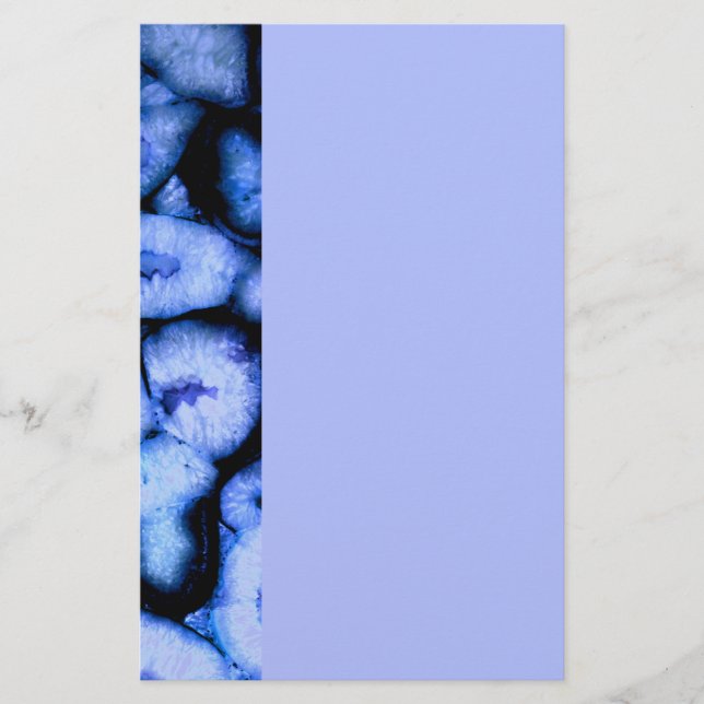 Blue Quartz Agate, blue Geodes, abstract pattern  Stationery (Front)