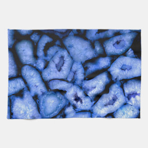 Blue Quartz Agate, blue Geodes, abstract pattern  Tea Towel