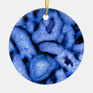 Blue Quartz Agate Geodes Ceramic Tree Decoration