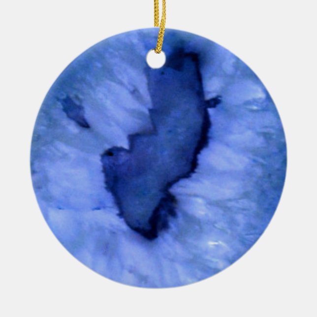 Blue Quartz Agate Geodes Ceramic Tree Decoration (Front)