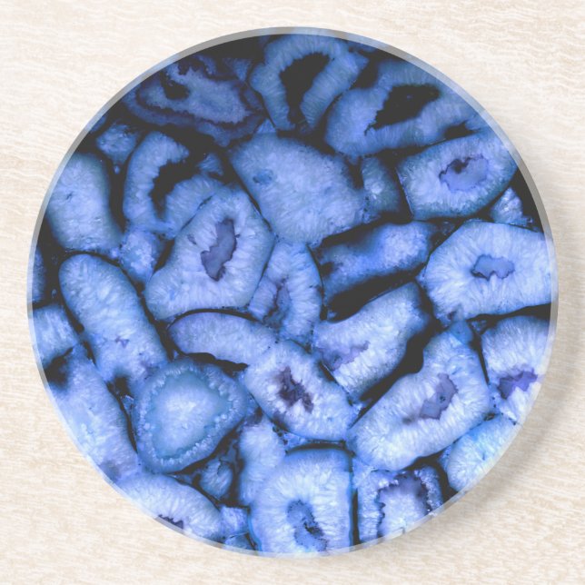 Blue Quartz Agate Geodes Coaster (Front)