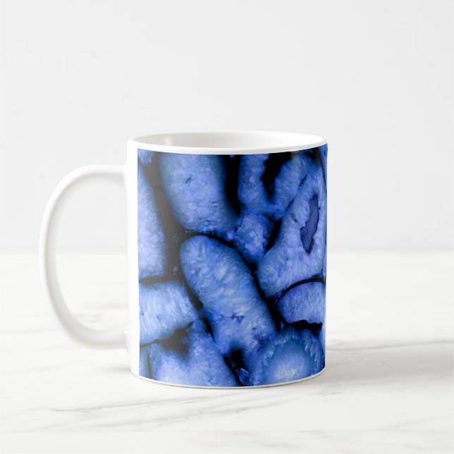 Blue Quartz Agate Geodes Coffee Mug (Left)
