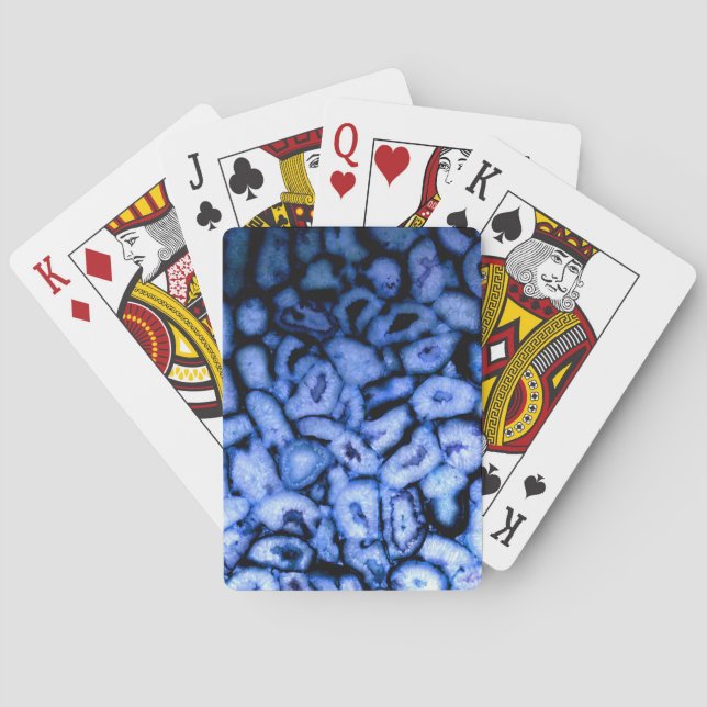 Blue Quartz Agate Geodes Playing Cards (Back)
