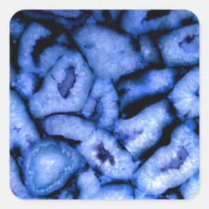Blue Quartz Agate Geodes Square Sticker