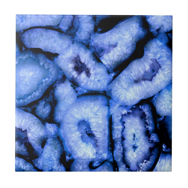 Blue Quartz Agate Geodes Tile (Front)