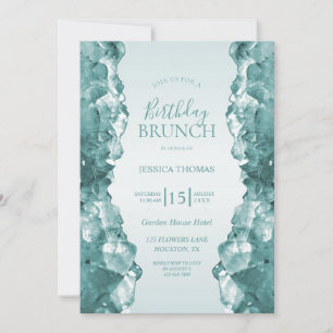 Blue Quartz Birthday Brunch Invitation