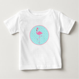 Blue Quatrefoil + Pink Flamingo Tutu Bodysuit