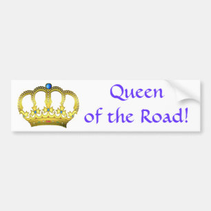 Blue Queen of the Road Bumper Sticker