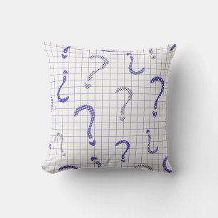 Blue question mark seamless pattern cushion