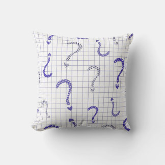 Blue question mark seamless pattern cushion