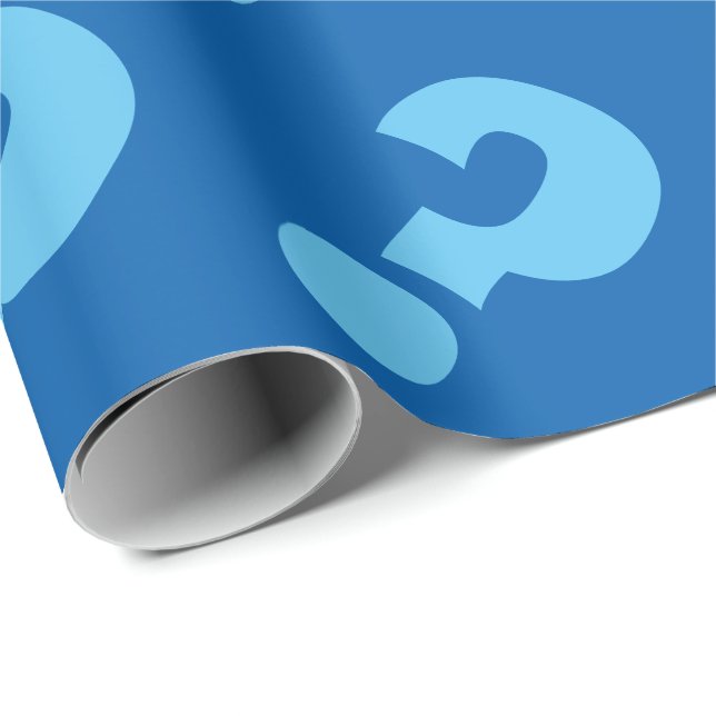Blue question mark wrappingpaper | Matte (Roll Corner)