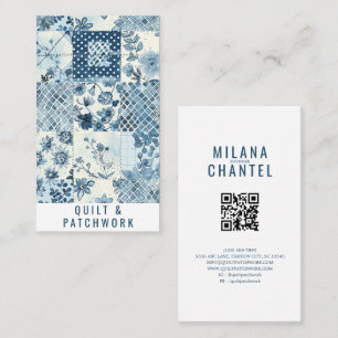 Blue Quilt Patchwork Handmade Clothing Business Card