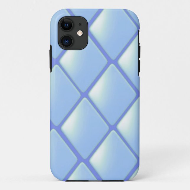 Blue Quilted Diamond Pattern Case-Mate iPhone Case (Back)