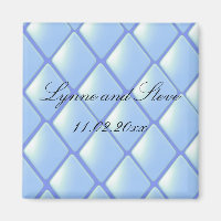 Blue Quilted Diamond Save the Date