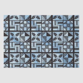 Blue Quilters Patchwork Tissue Paper