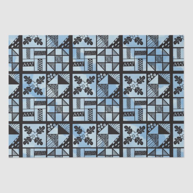 Blue Quilters Patchwork Tissue Paper (Front)
