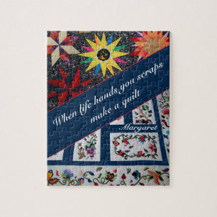 Blue Quilting Make A Quilt Quote Jigsaw Puzzle