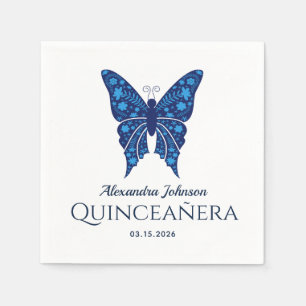 Blue Quinceanera Birthday Napkin