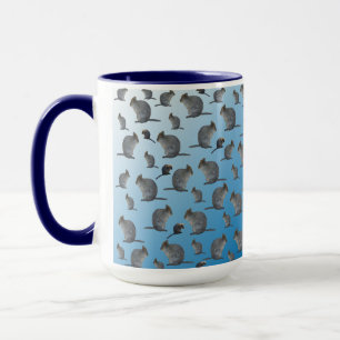Blue Quokka Pattern, Coffee Mug