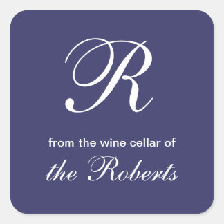 Blue R Monogram From the Wine Cellar of Labels