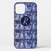 Blue Rabbit Family Floral Delft Dedham Monogram