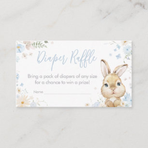Blue Rabbit Somebunny Baby Shower Diaper Raffle Enclosure Card