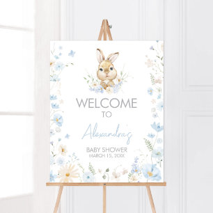 Blue Rabbit Somebunny Baby Shower Welcome Poster