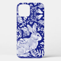 Blue Rabbit Tile Art Unique Woodland Animal Delft